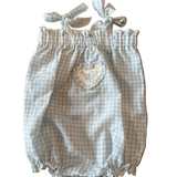 Gingham Ric Rac Baby Romper