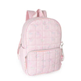 Bow Floral Quilted Large Backpack with Charm