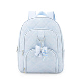 Bow Print Quilted Large Backpack with Charm