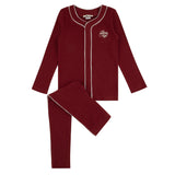 Girls Button Down Loungewear Set