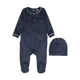 Blue Velour Grandpa Footie