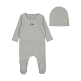 Blue Bead Applique Footie