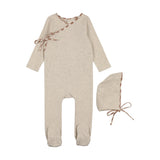 Heathered Oat Wrap Footie