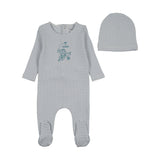 Blue Carriage Sketch Footie + Beanie
