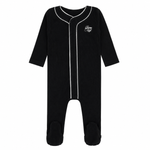 Noggi Boys Bamboo Button Down Footie in Black