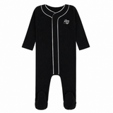 Noggi Boys Bamboo Button Down Footie in Black