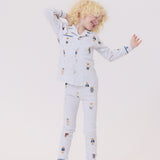 Grey/Blue Crew Bear Grandpa Pajama Set