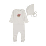 Girls Crochet Basket Footie + Bonnet
