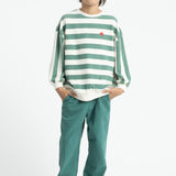 Green Stripes “Piupiuchick" Print Sweatshirt