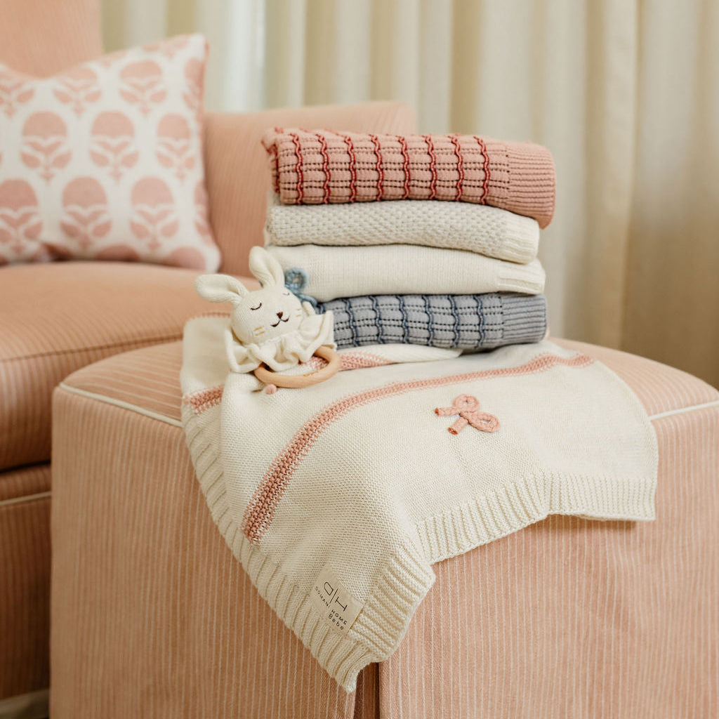 Mini Bow Blanket Pink