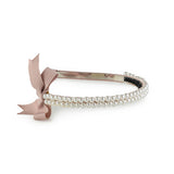 Molly Double Strand Pearl Grosgrain Bow Headband