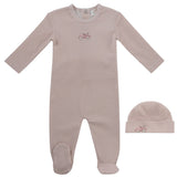 Pink Carrera Pinstripe Footie
