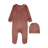 Pink Velour Grandpa Footie