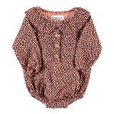 Animal Print Long Sleeve Romper