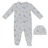 Blue Toile Footie