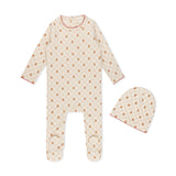 Girls Bear Grid Print Footie