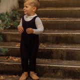 Plaid Knit Overalls