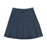 Pleated Denim Skirt