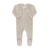 Velour Embroidered Bird Footie