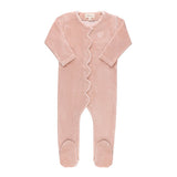 Velour Embroidered Butterfly Footie
