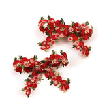 Gia Embroidered Floral Double Clip
