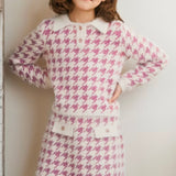 Houndstooth Knit Skirt Set