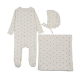 Cream/Pink Bitsy Floral Footie