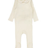 Fine Pointelle Peter Pan Collar Footie