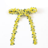 Gia Embroidered Floral Longtail Clip