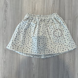 Elastic Waist Grey and Black Floral Skirt