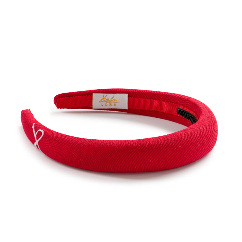 Halo Luxe Marshmallow Signature Bow Logo Padded Headband