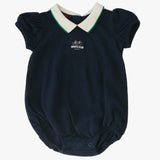 Puff Sleeve Polo Romper Sports Club