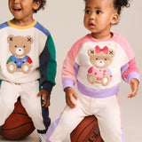 Girls Colour Block Sitting Huxette Sweatshirt & Sweatpant Set