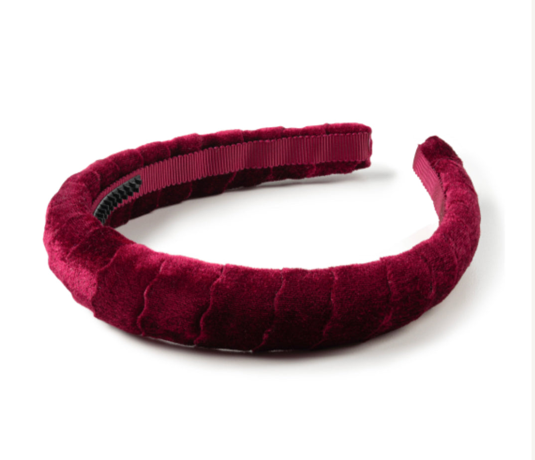 Ava Scalloped Velvet Headband