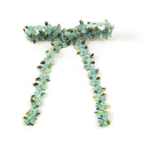 Gia Embroidered Floral Longtail Clip