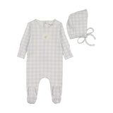 Boys Goose on Plaid Footie + Bonnet