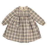 Lace Collar Plaid Dress with Pockets
