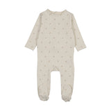 Cream/Oat Stripe Print Footie