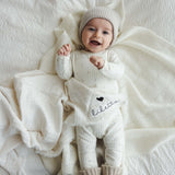 Cream/Oat Stripe Print Footie