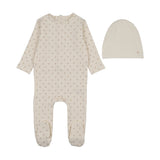 Cream/Pink Stripe Print Footie