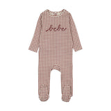 Mauve Gingham Bebe Footie