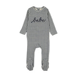 Off Navy Gingham Bebe Footie