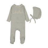 Pale Blue Gingham Bebe Footie