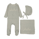 Pale Blue Gingham Bebe Footie