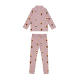 Girls Teddy Pattern Lounge Grandpa Set