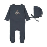 Off Navy Sweet Bear Footie