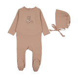 Dusty Pink Sweet Bear Footie
