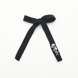 Josie Floral Embroidered Ribbed Knit Longtail Clip