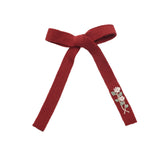 Josie Floral Embroidered Ribbed Knit Longtail Clip