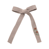 Josie Floral Embroidered Ribbed Knit Longtail Clip